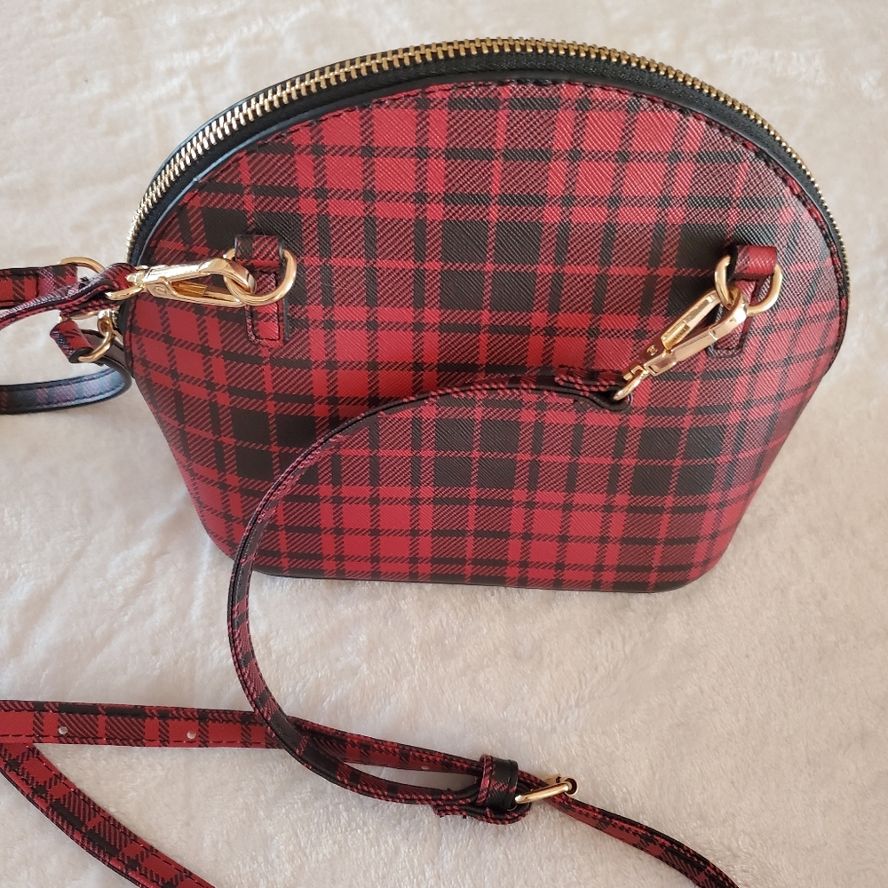 Stylish Red/black Plaid Women's small purse